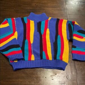 Vintage Colorful Striped oversized Sweater for kids 6-8